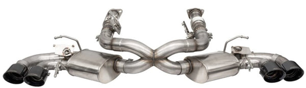 Corsa 2020-24 Corvette C8 3in Valved Cat-Back 4.5in Blk Quad Tips - Fits Factory Perf Exhaust w/ AFM