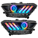 Oracle 15-17 Ford Mustang Dynamic RGB+A Pre-Assembled Headlights - Black Edition - SEE WARRANTY