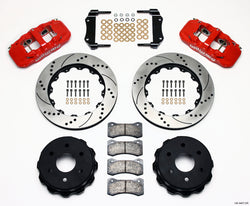 Wilwood AERO4 RearTruck Kit 14.25in Drill Red 1999-2010 GM 1500-SUV 1 Piston OE Caliper